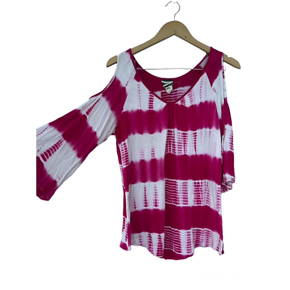 RAIN Pink White Top Blouse Womens Medium